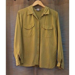 Women's Anna And Frank 100% Silk Light Green Button Blouse Size Large